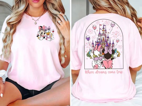 Minnie & Daisy "Where Dreams come true" Castle Double Sided Shirt