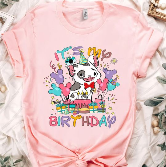 Disney Moana Characters Pua Pig Custom Presents It's My Birthday Shirt