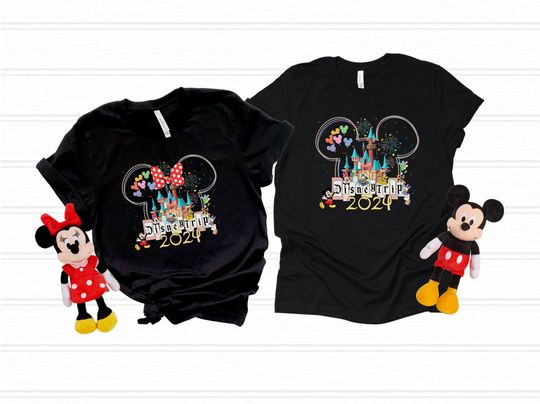2024 Disney Trip T-Shirt, Adults Kids Disneyland Disneyworld Trip Shirt, Minnie Mickey