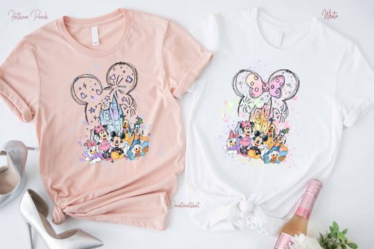 Disney Watercolor Castle T-Shirt, Mickey & Friends Shirt, Disney Castle, Disney Trip