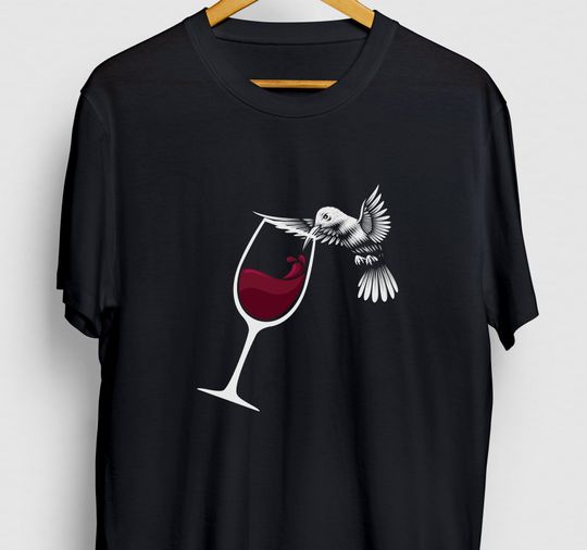 Hummingbird Wine Hummingbird Gift, Funny Bird Lover Shirt