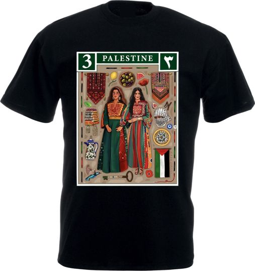 Palestine Stamp T-Shirt, Palestine Culture Postage