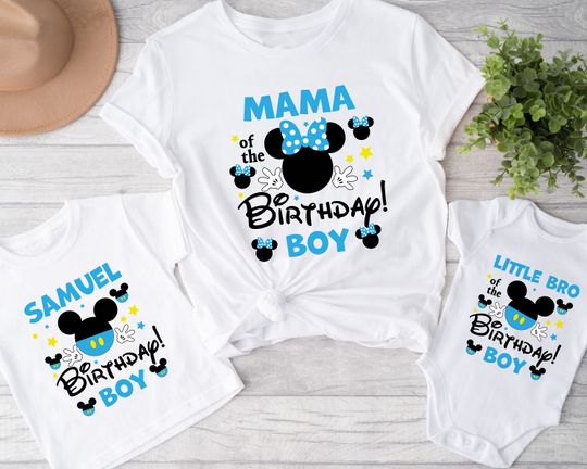 Disney Family Minnie Mickey Birthday Shirts, Family Matching Mickey Minnie Birthday