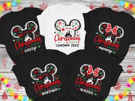 Personalized Disney Christmas 2024 Family Matching Shirts, Disney Christmas Family