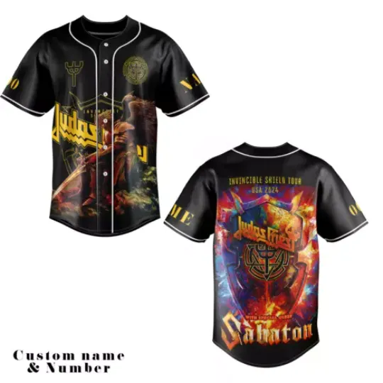 Personalized Judas Priest Invincible Shield Tour 2024 basebal jersey
