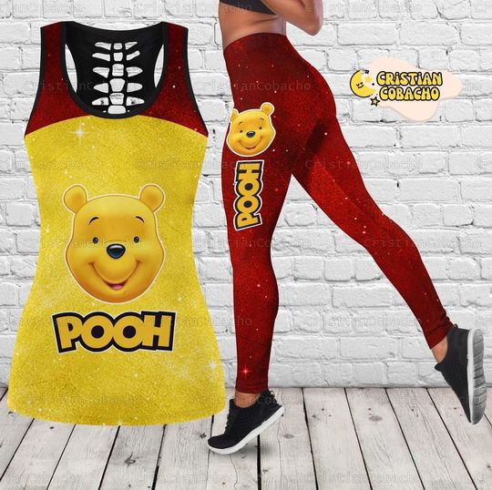 Pooh Bear Leggings And Hollow Tank Top, Winnie The Pooh Movie Tank Top
