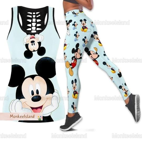 Cute Mickey Tank Top, Mickey Mouse Leggings,  Mickey Yoga Tank Top