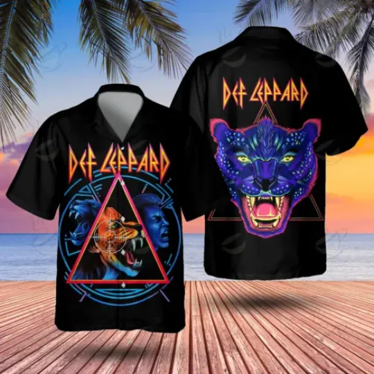 NEW!! 3D Printed Def Leppard Hawaiian Shirt, Best Gift