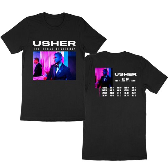 Fanart Usher My Way The Vegas Residency Tour T-Shirt, Usher Tour T-Shirt