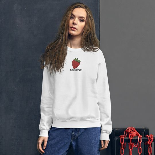 Cozy Strawberry Sweatshirt - 'Naturally Sweet' Design