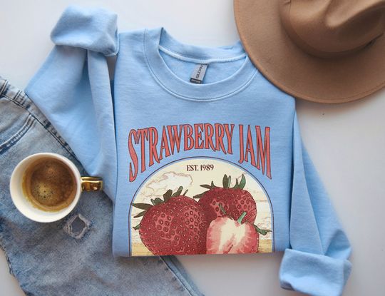 Vintage Strawberry Jam Sweatshirt, Vintage Strawberries