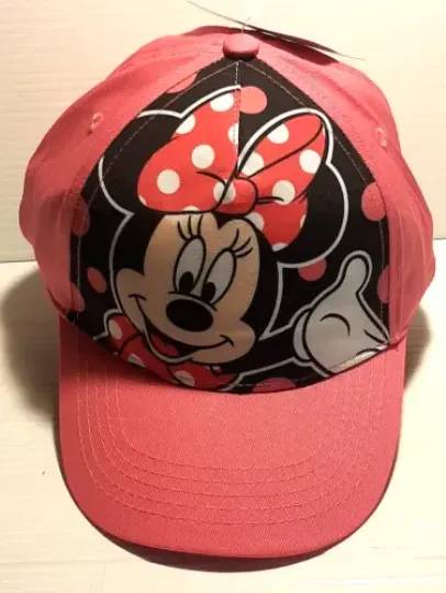 Girls Disney MINNIE MOUSE Ball Cap Adjustable Pink Hat Snapback Size Youth/Teens