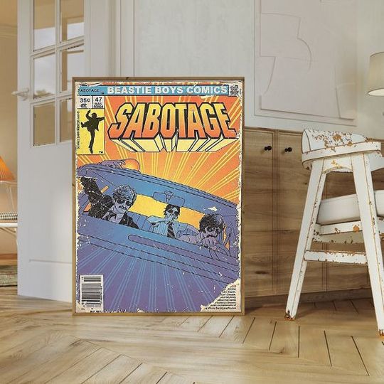 Beastie Boys Sabotage Vintage Concert Poster