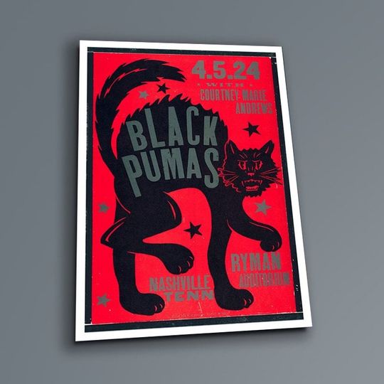 Black Pumas April 6 2024 Ryman Auditorium, Nashville, TN Poster