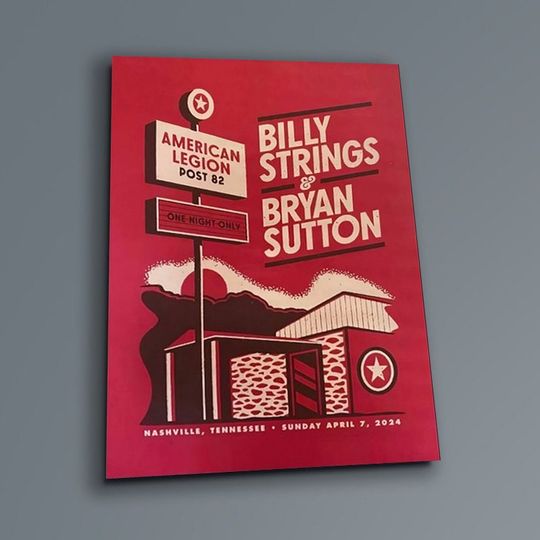 Poster Billy Strings & Bryan Sutton Nashville American Legion Post 82 4 7  2024