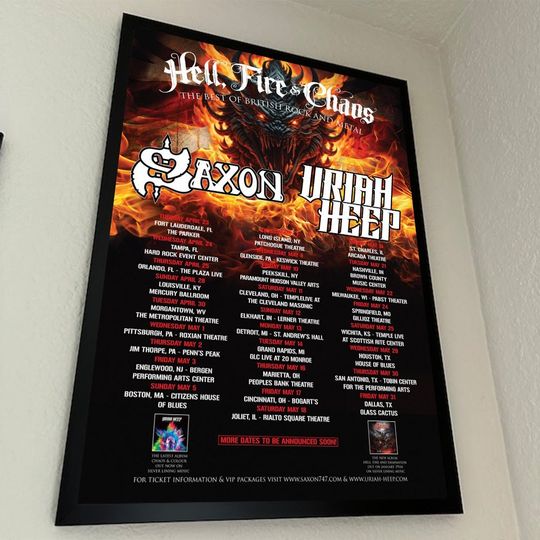Saxon and Uriah Heep 2024 Poster, Home Decor
