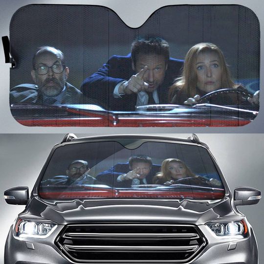 X-Files TV Series Car Sun Shade XFiles Car Sun Shade Fox Mulder Dana Scully Car Sun Shade