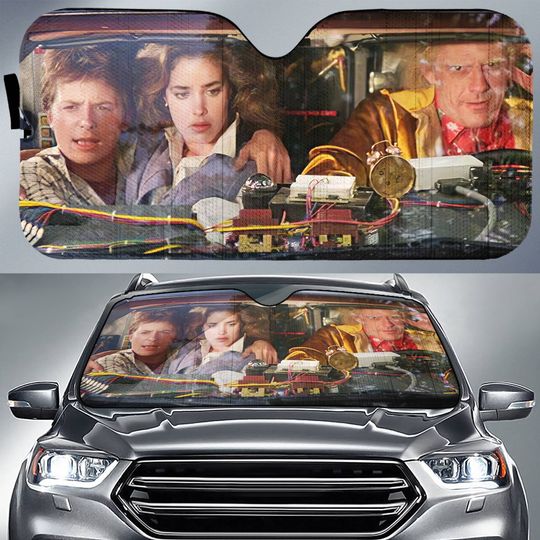 Back To The Future Car Sun Shade Marty McFly And Emmett Brown Car Sun Shade