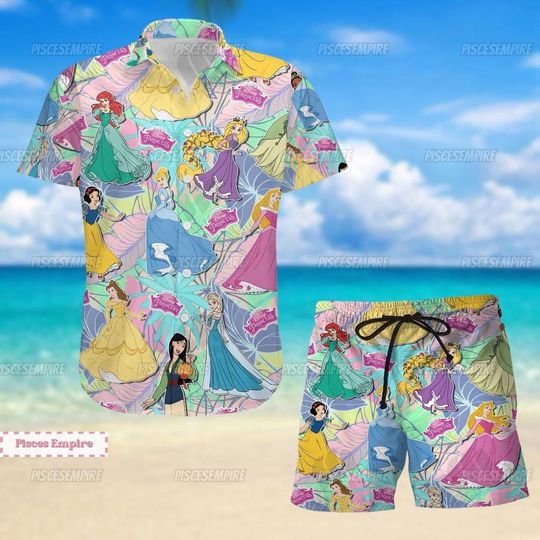 Princess Shirt,  Princess Shorts, Princess Hawaii Shirt, Summer Shorts
