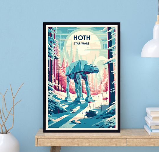 Hoth Movie Poster, Hoth Poster, Star Wars, Retro Movie Poster