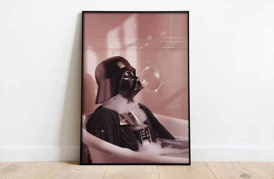 Darth Vader taking a nice bath - Star Wars fantasy poster