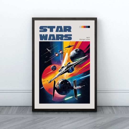 Vintage Abstract Star Wars Movie Wall Art Printable Poster