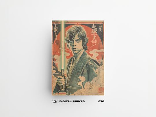Luke Skywalker 070 Japanese Art Style  Poster