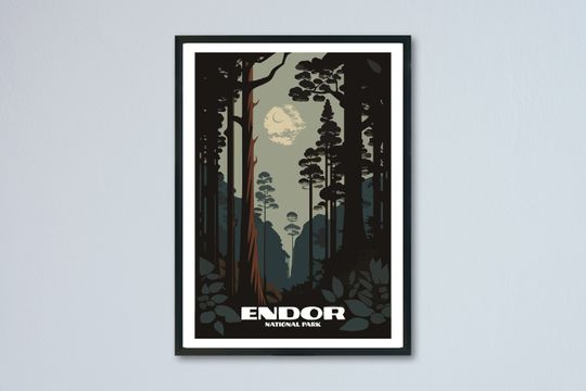 Endor Minimalist Star Wars National Park Poster