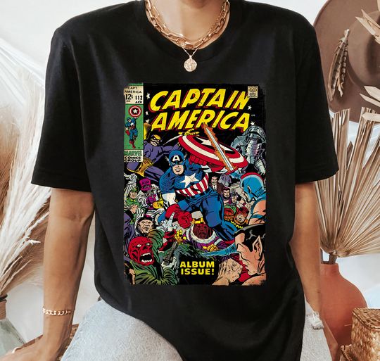 Captain America Avengers Comic Cover Graphic Shirt, Disneyland Family Matching Shirt