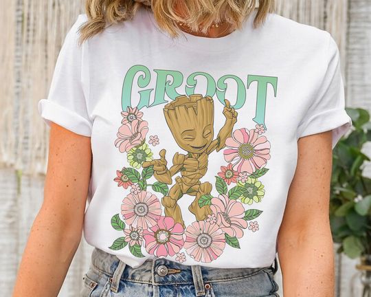 Guardians Of The Galaxy Groot Floral Dance Poster T-Shirt