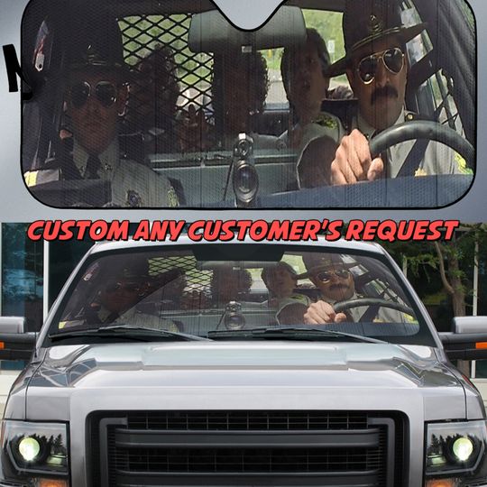 Comedy Police Officer Auto Sunshade, Adventure Car Sun Shade, Travel Car Sunshade