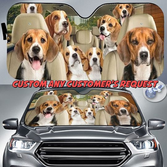 Funny Beagle Sunshade, Beagle Car Sun Shade, Beagle Car Decoration