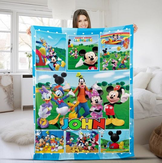 Personalized Mickey And Friends Blanket, Dis.ney Cartoon Blanket, Minnie Mickey Mouse