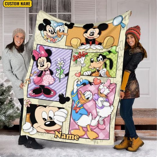 Mickey And Friends Blanket, Mickey Mouse Fleece Mink Sherpa Blanket