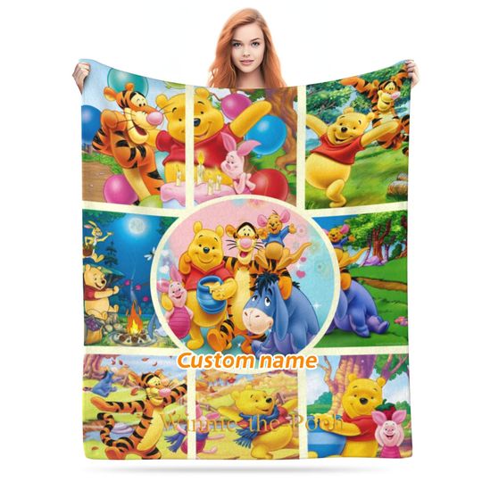 Personalized Disney Winnie-the-Pooh Blanket Custom Photo Sofa Blanket