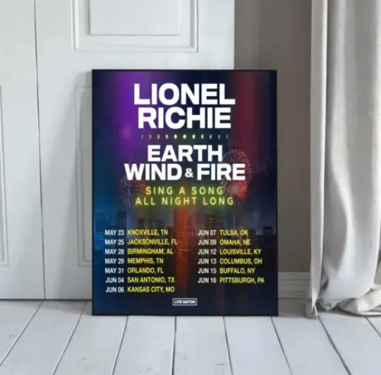 Lionel Richie and Earth, Wind & Fire Share 2024 Tour Poster