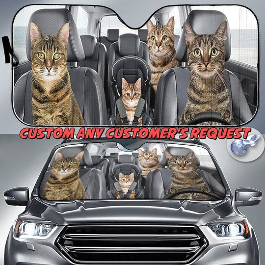 Tabby Cat Sunshade, Tabby Car Sun Shade, Tabby Cat Car Decoration, Tabby Car Accessories