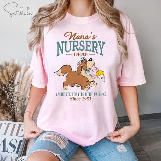 Disney Peter Pan Nana's Nursery Caring For Your Little Darlings Retro Shirt