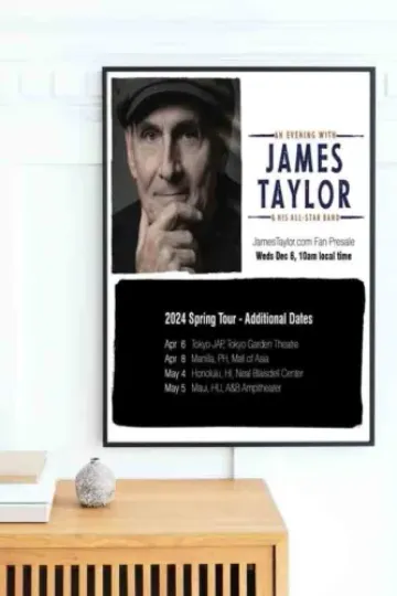 James Taylor 2024 Tour poster home decor