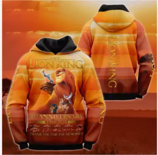 The Lion King 30th Anniversary Thank You 3D HOODIE Christmas