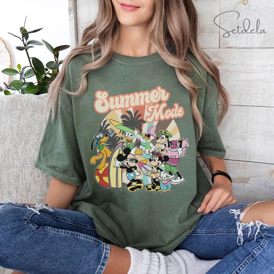 Disney Summer Mode Comfort Colors Shirt, Mickey and Friends Summer