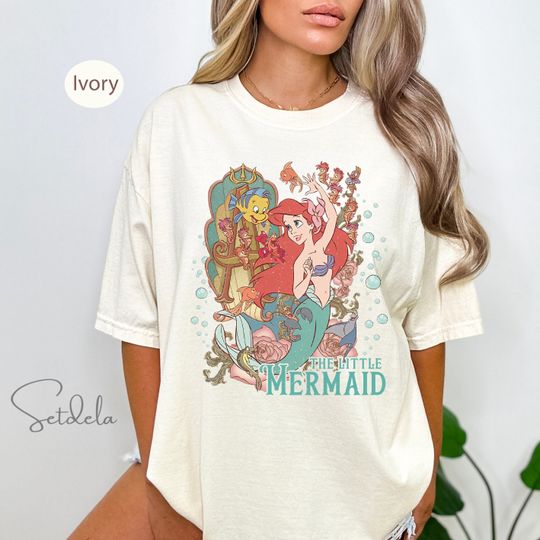 The Little Mermaid Comfort Colors Shirt, Disney Princess Tee