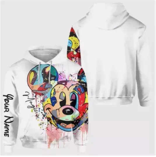 Personalized Never Too Old For Mickey Watercolor Mickey Magic 3D HOODIE Xmas