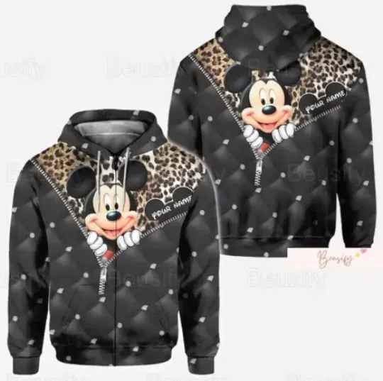 Mickey Mouse Zip 3D HOODIE Mother Day Gift All Over Print