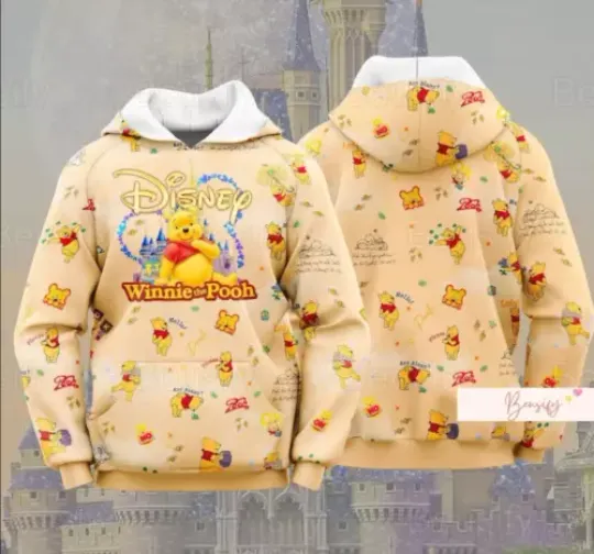 Pooh Bear 3D HOODIE Mother Day Gift All Over Print
