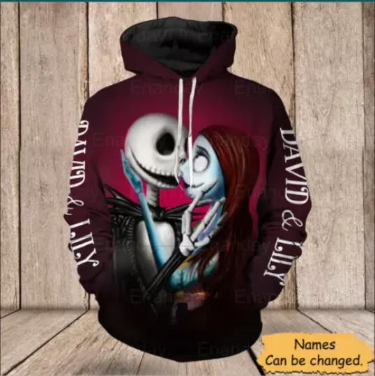 Custom Name Jack And Sally 3D HOODIE Mother Day Gift All Over Print