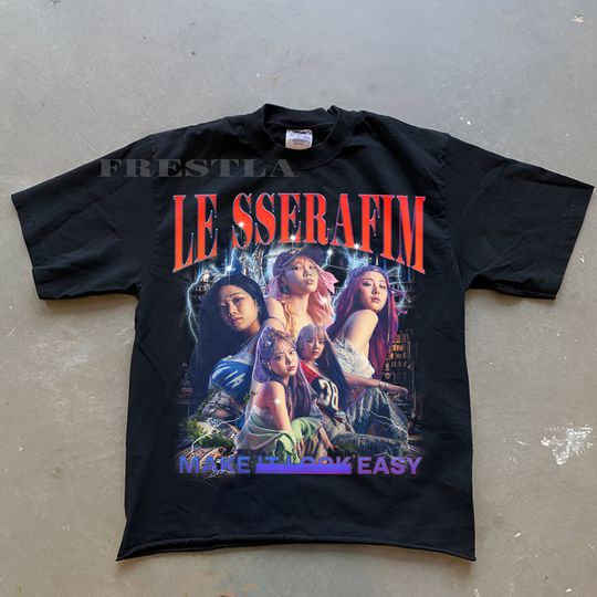 Vintage Le Sserafim Easy Shirt, Le Sserafim Make It Look Easy Shirt, Le Sserafim Easy Album