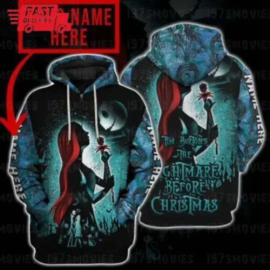 Personalized The Nightmare Before Christmas Jack & Sally  3D HOODIE