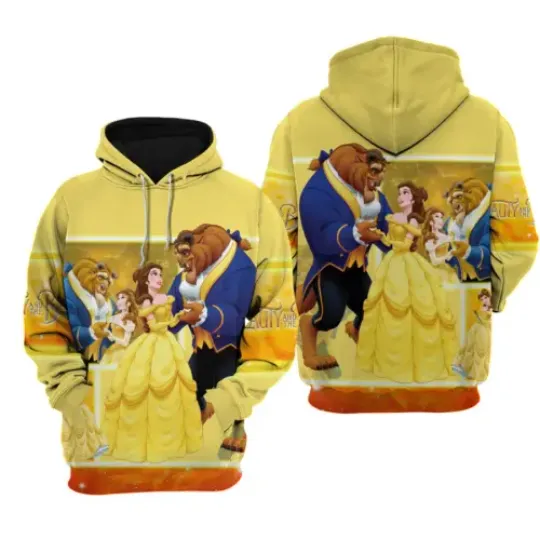 Beauty And The Beast Couple Belle Princess And The Beast 3D HOODIE