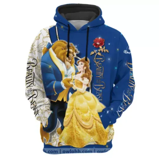 Beauty and the Beast 3D HOODIE The Mother Day Gift Christmas Gift Halloween Gift